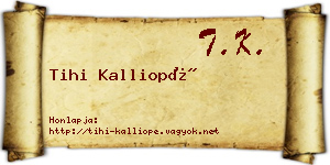 Tihi Kalliopé névjegykártya